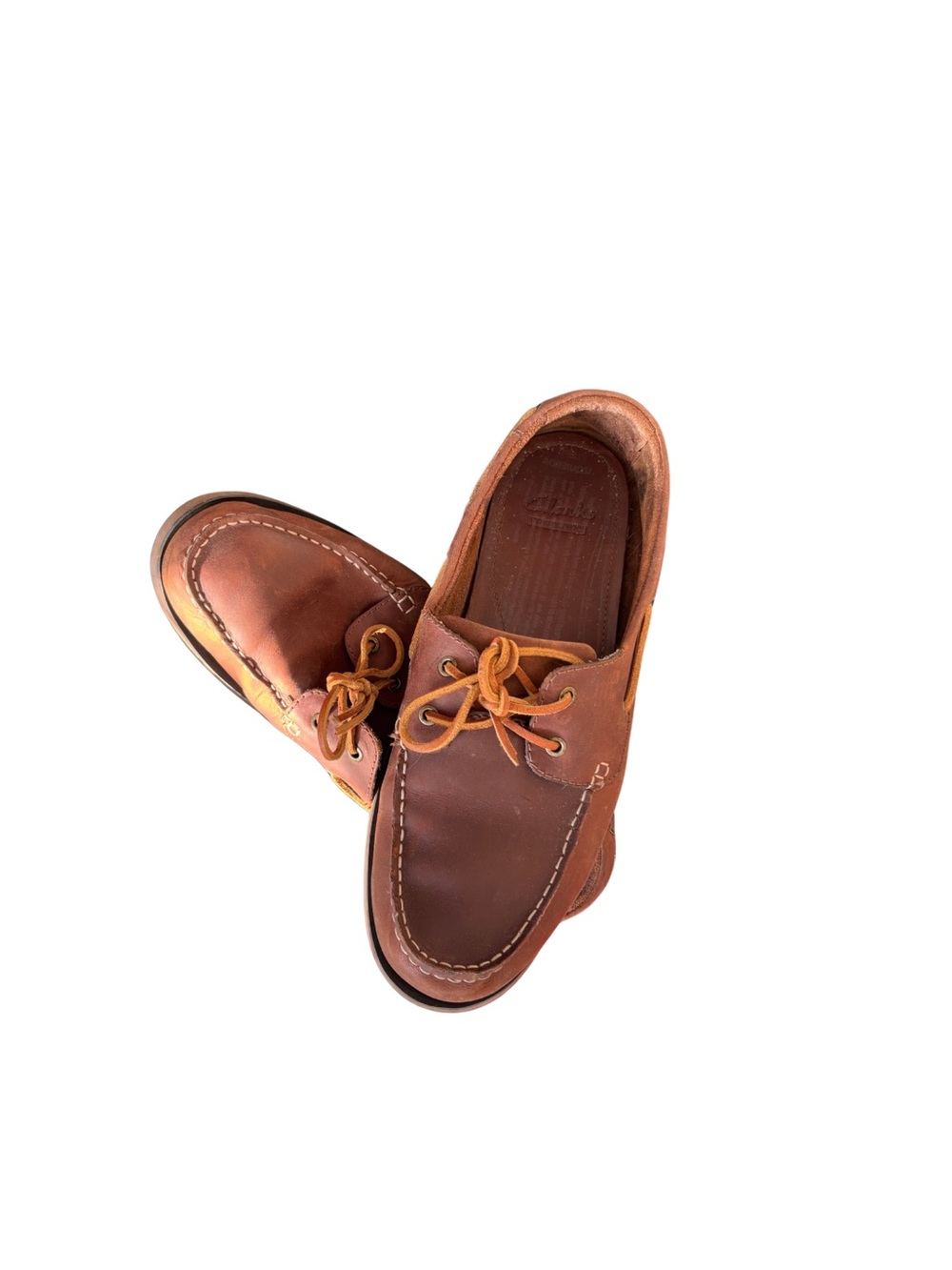 Clarks brown leather boat shoe